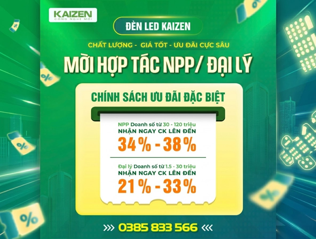 Đèn LED Kaizen chất lượng – Giá tốt – Chính sách ưu đãi hấp dẫn riêng NPP/ ĐẠI LÝ
