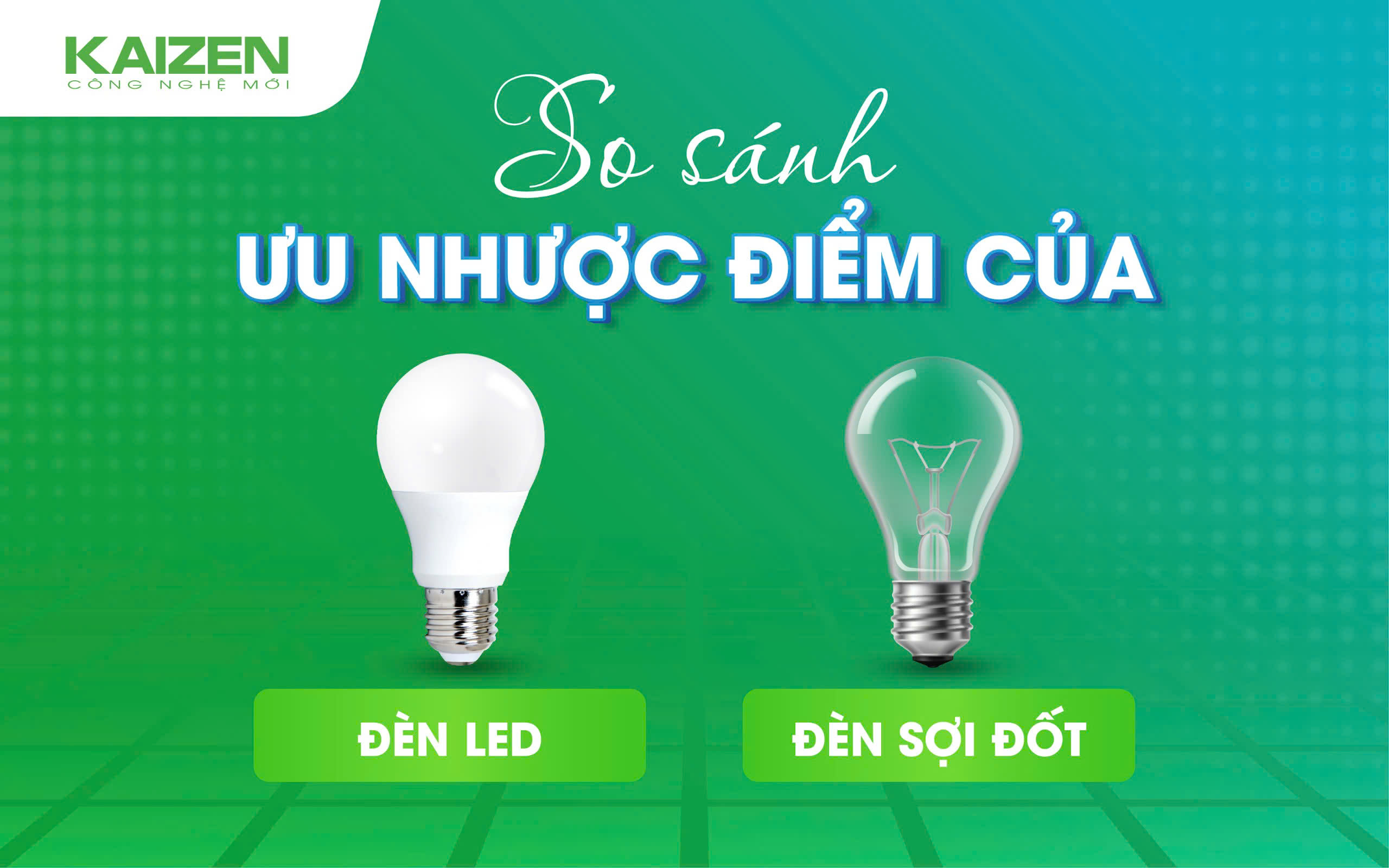 So sánh ưu nhược điểm của đèn LED và đèn sợi đốt.