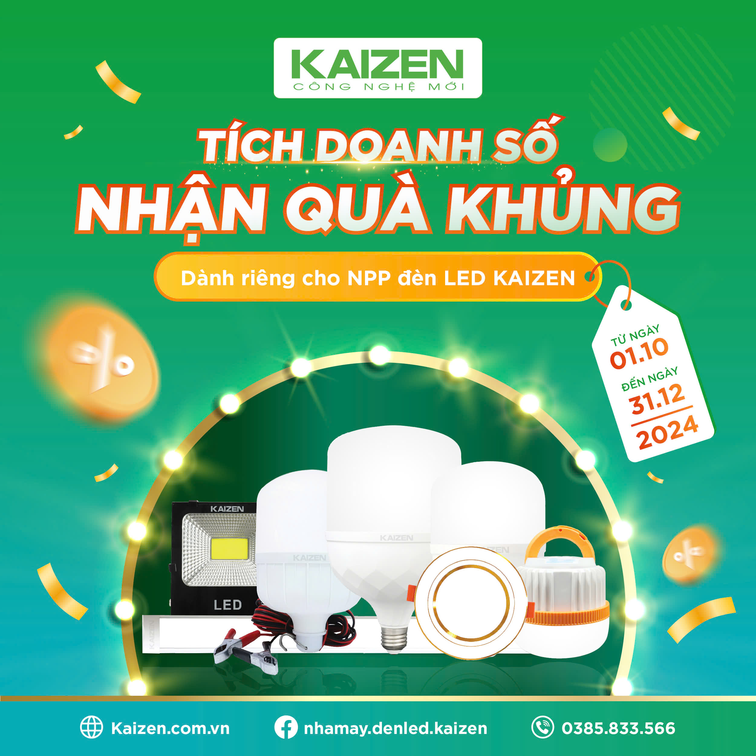 THÔNG BÁO CHƯƠNG TRÌNH: TÍCH DOANH SỐ - NHẬN QUÀ KHỦNG