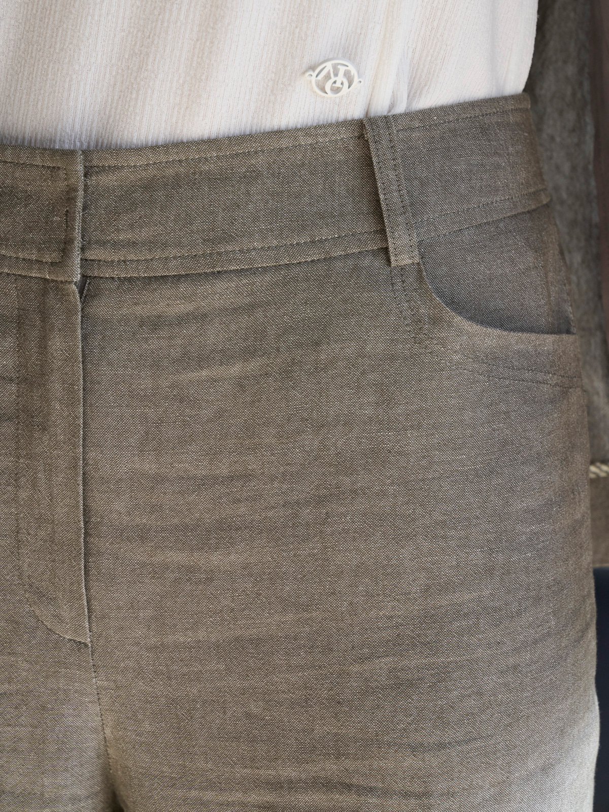 Quần ống rộng vải lanh một lớp