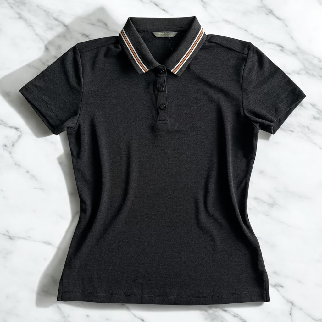 Áo Polo cộc tay nữ Mountia striped neck