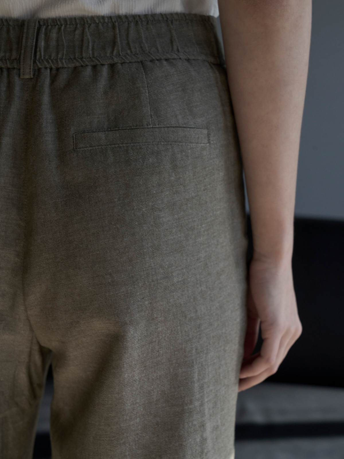 Quần ống rộng vải lanh một lớp