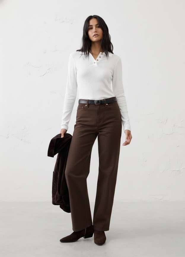 Áo dài tay nữ Banana cúc nẹp