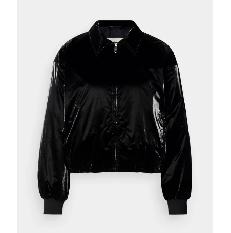 Áo khoác trần bông nữ Calvin dáng crop(logo)