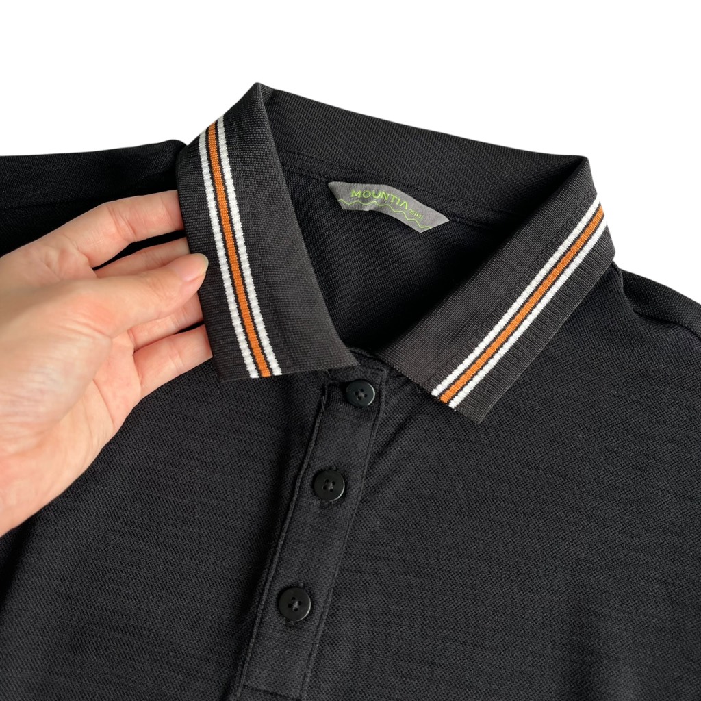 Áo Polo cộc tay nữ Mountia striped neck