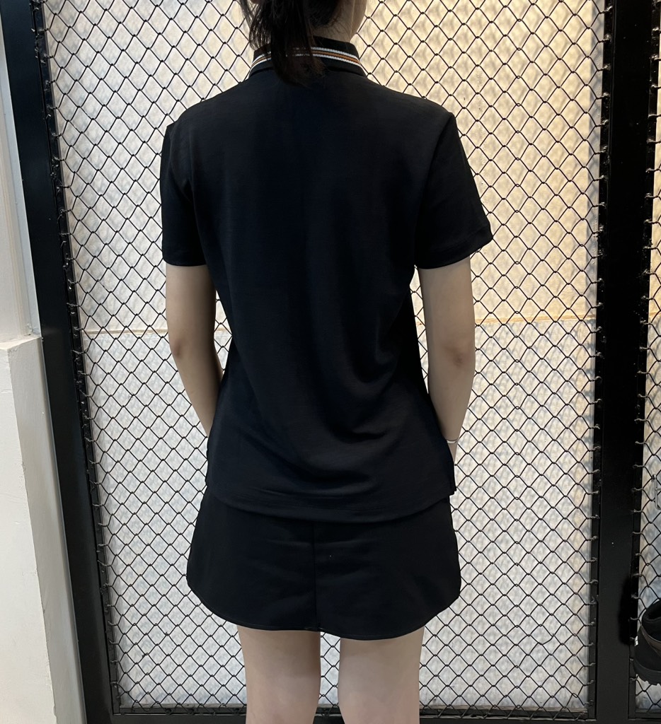Áo Polo cộc tay nữ Mountia striped neck