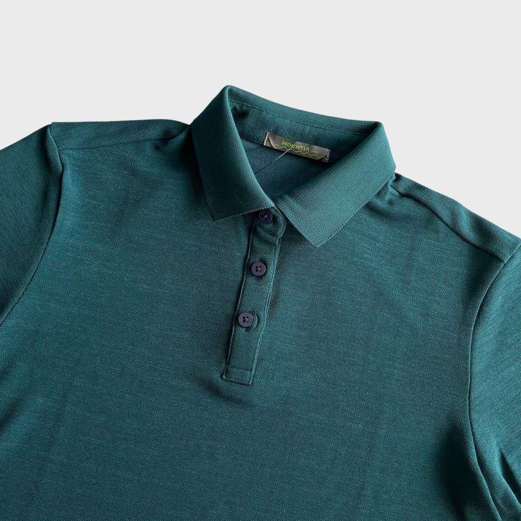 Áo Polo cộc tay nữ Mountia striped neck