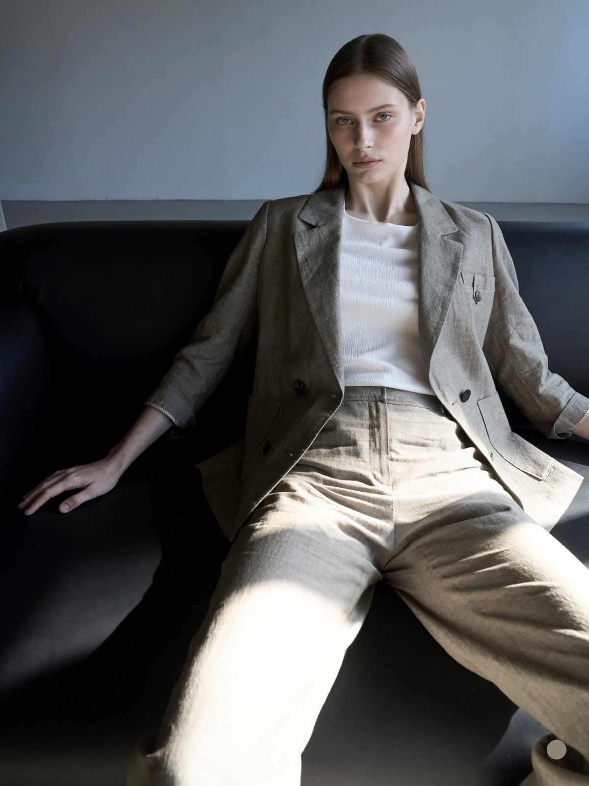 Quần ống rộng vải lanh một lớp