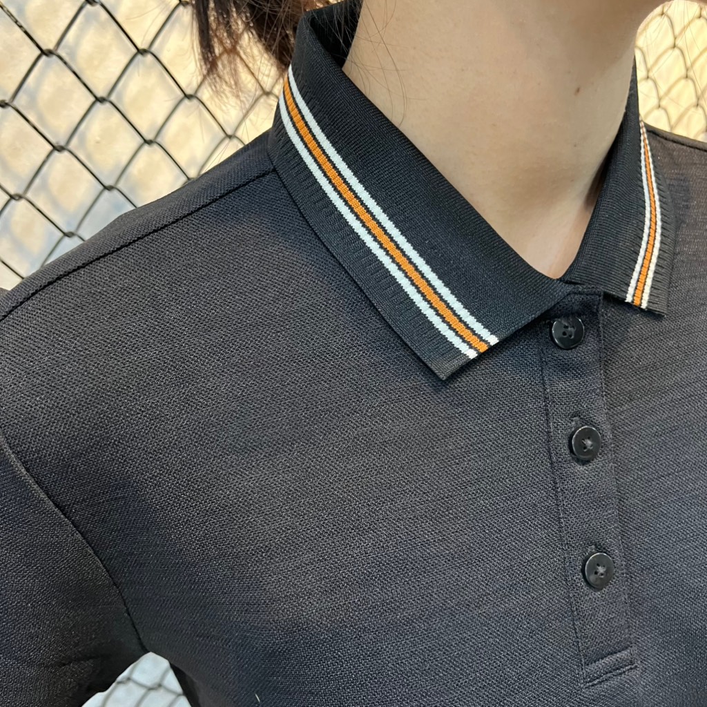 Áo Polo cộc tay nữ Mountia striped neck