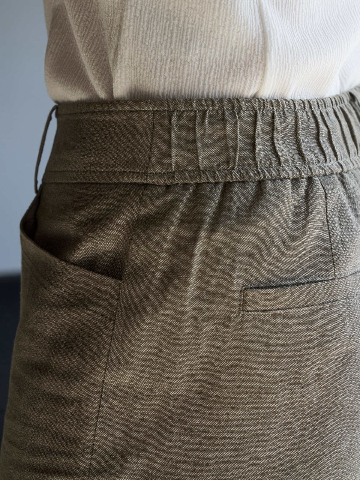 Quần ống rộng vải lanh một lớp