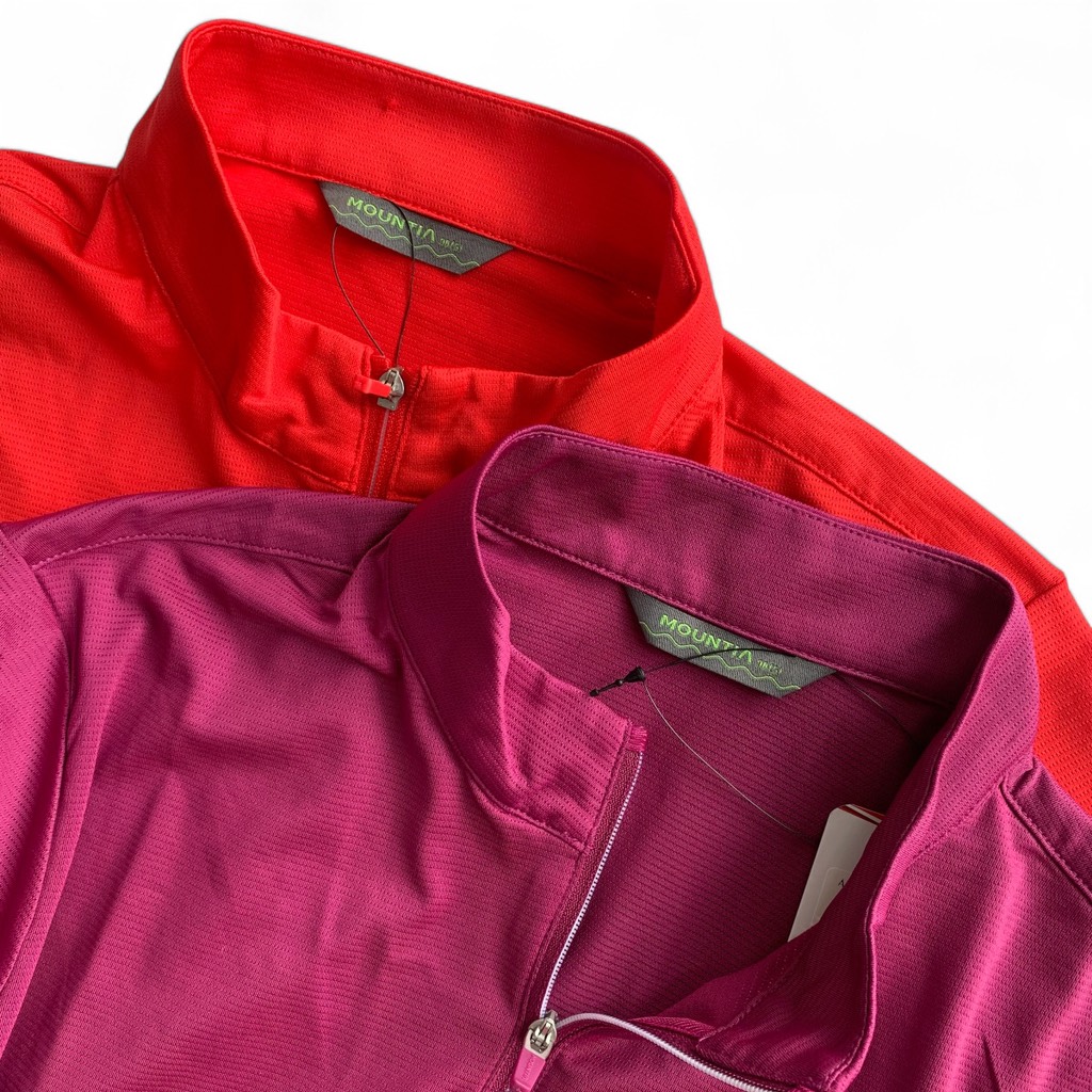Áo thun cộc tay nữ Mountia cổ zip