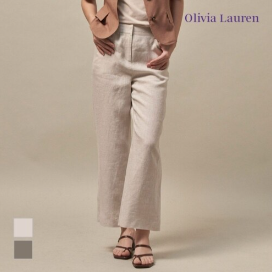 Quần ống rộng vải lanh Olivia Lauren