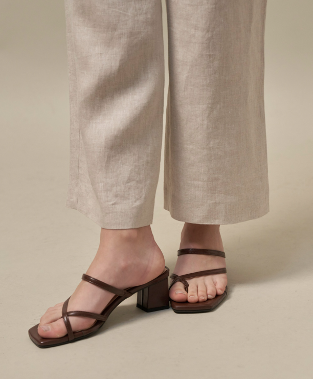 Quần ống rộng vải lanh Olivia Lauren