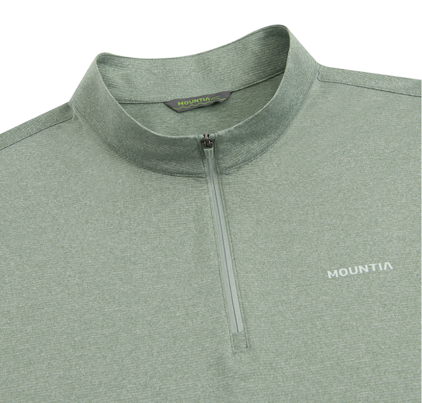Áo cộc tay nam Mountia zip-up