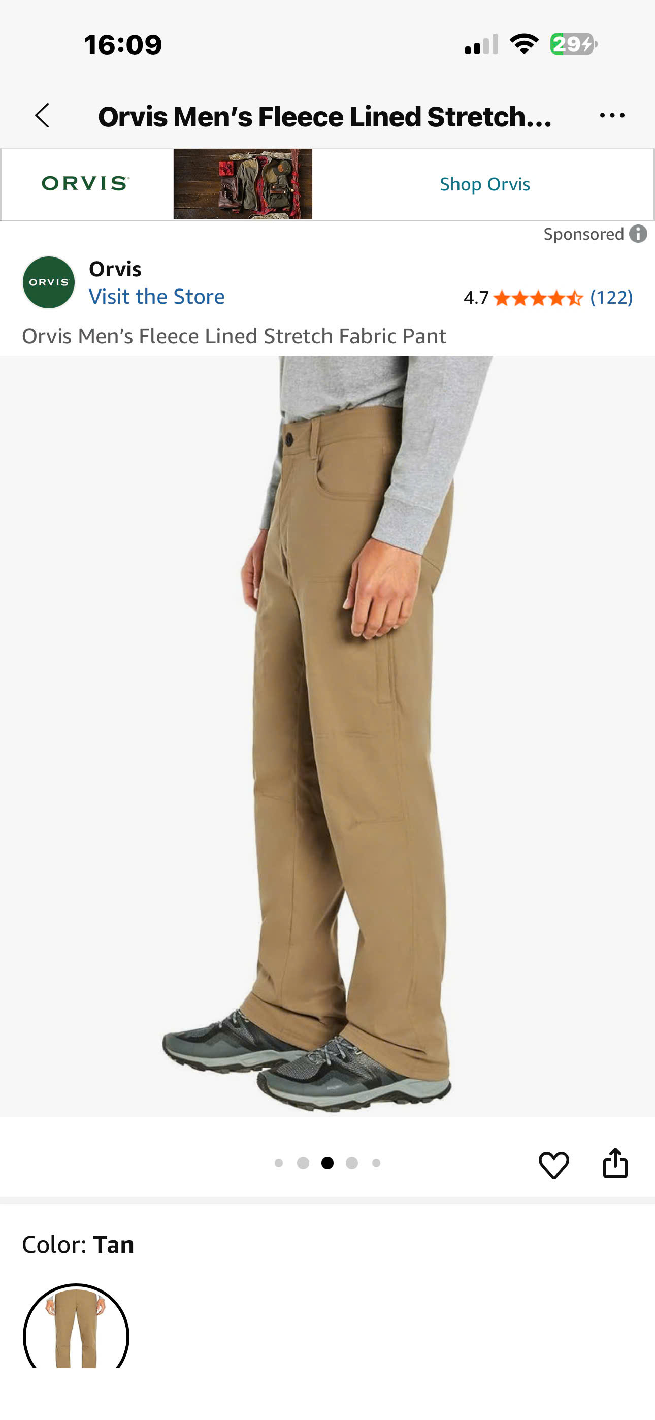 Quần dài lót lông cừu Orvis