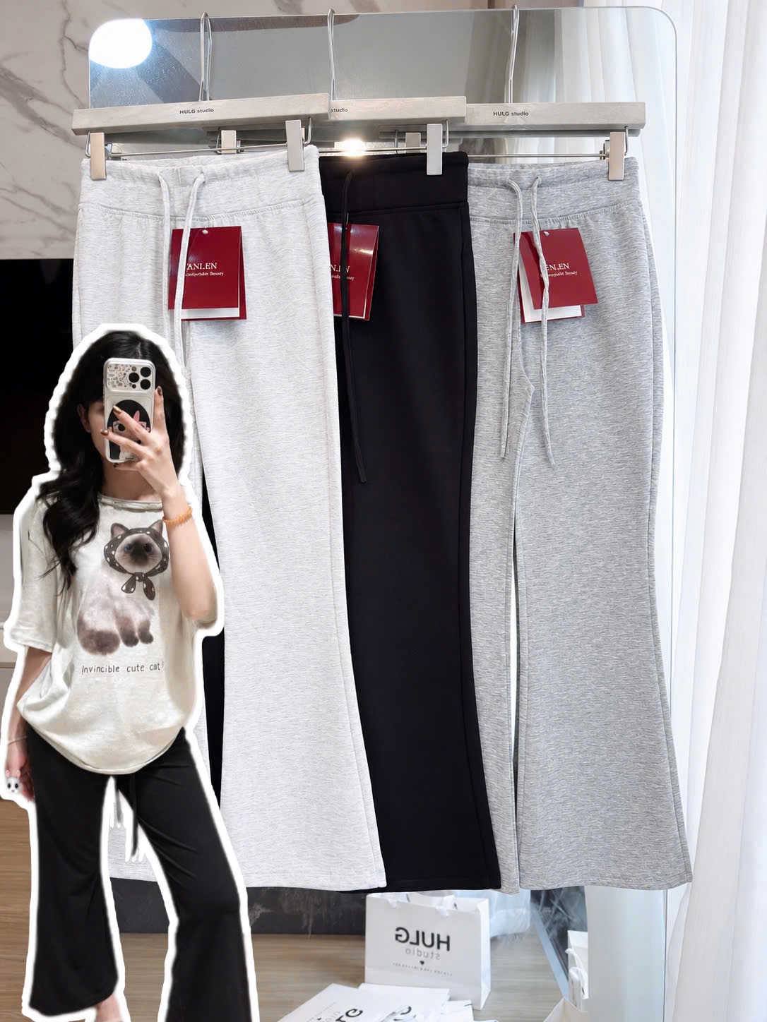 QUAN128- quần thun zip loe dáng thoải mái 3 màu
