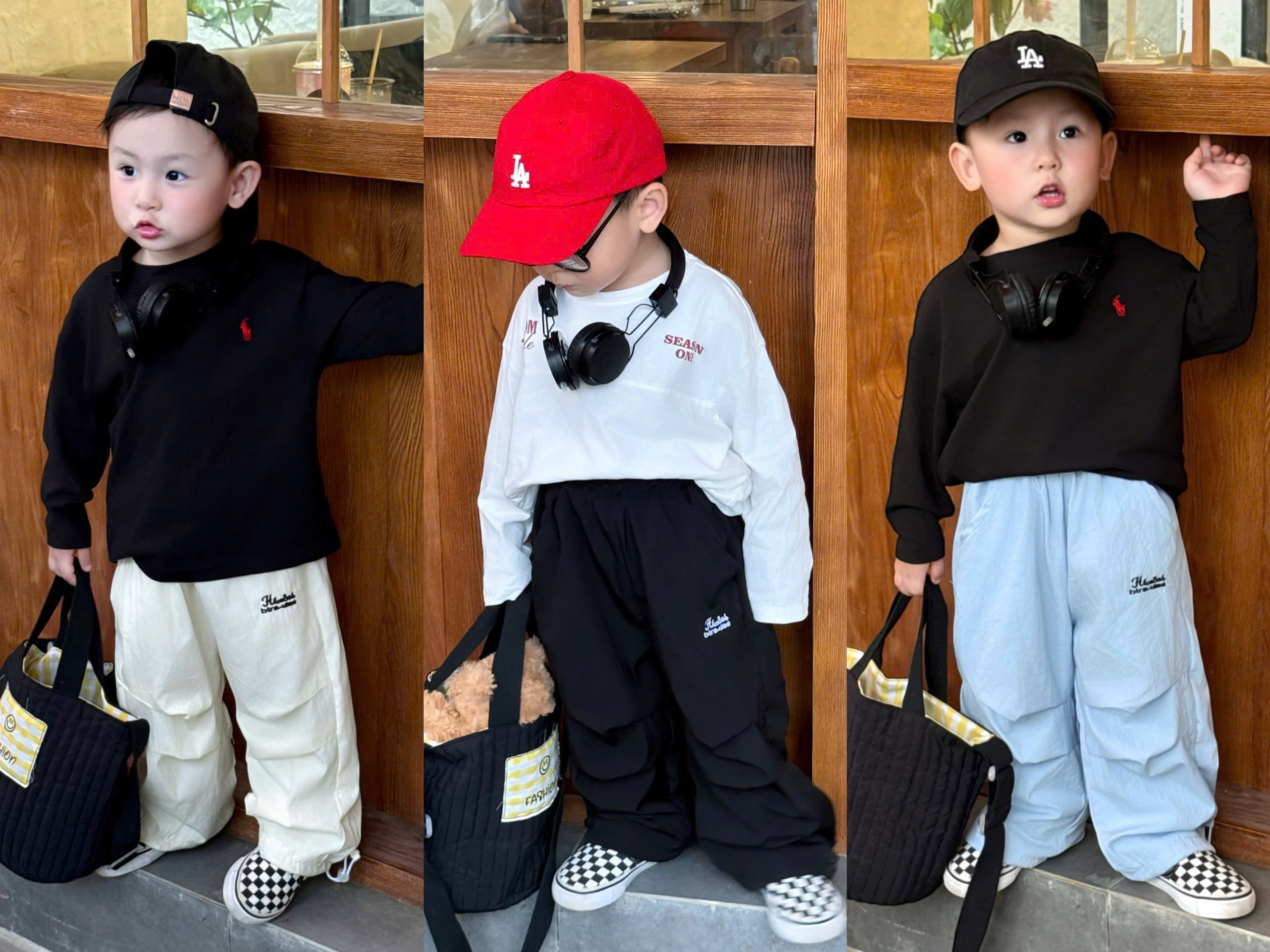 cb406- Combo 3 quần gió lót lưới thêu chữ trẻ em