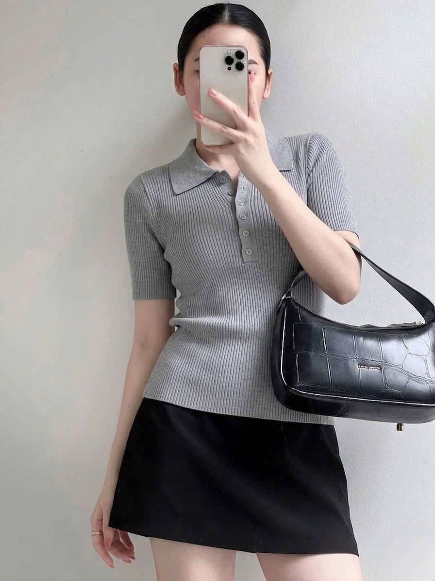 A566-Áo len tăm dệt kim có cổ hàng nhà máy đủ tem 4 màu