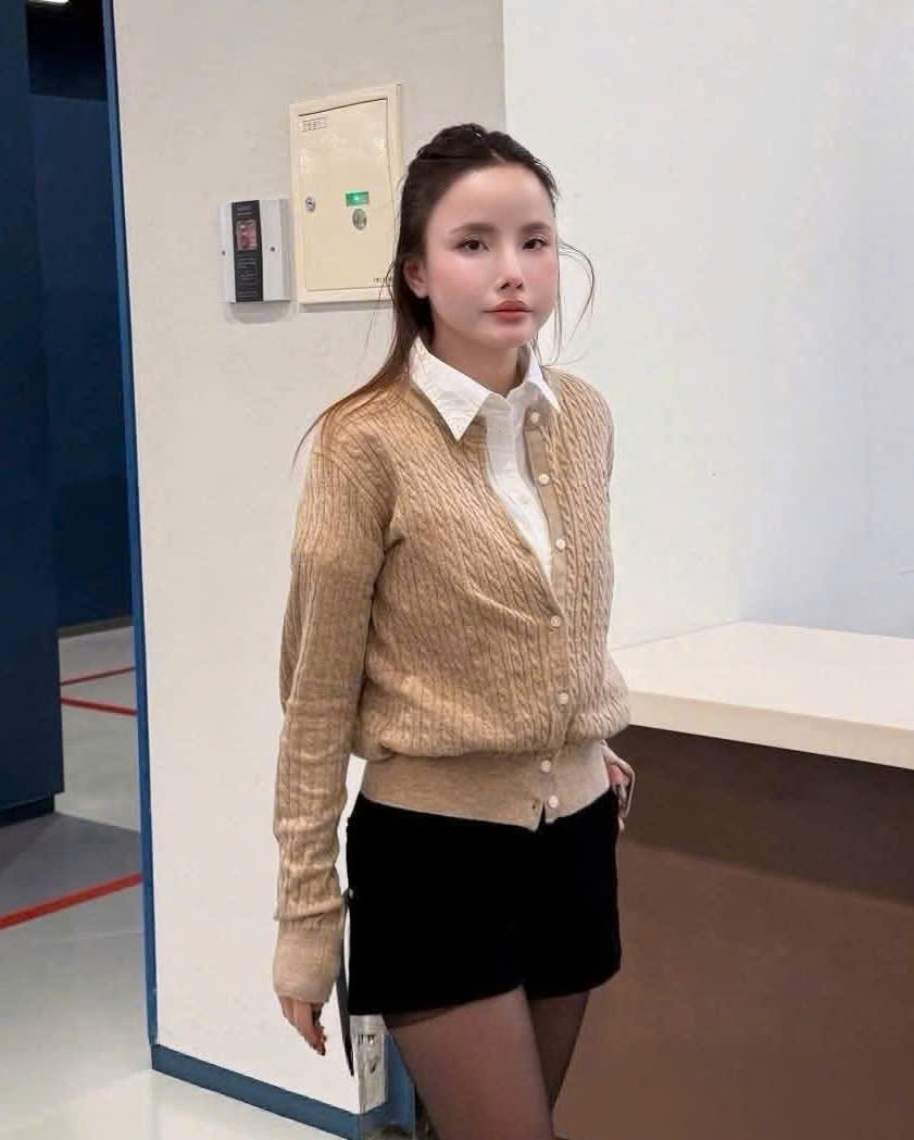 a466-áo len thừng mau be thêu GẤU CAM full tem dày đẹp