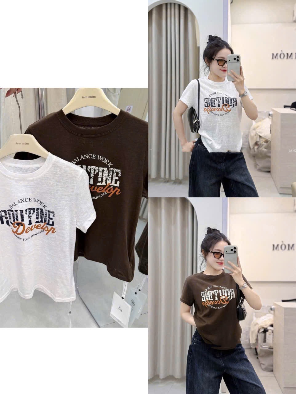 A678-Combo 2 áo thun giấy xước