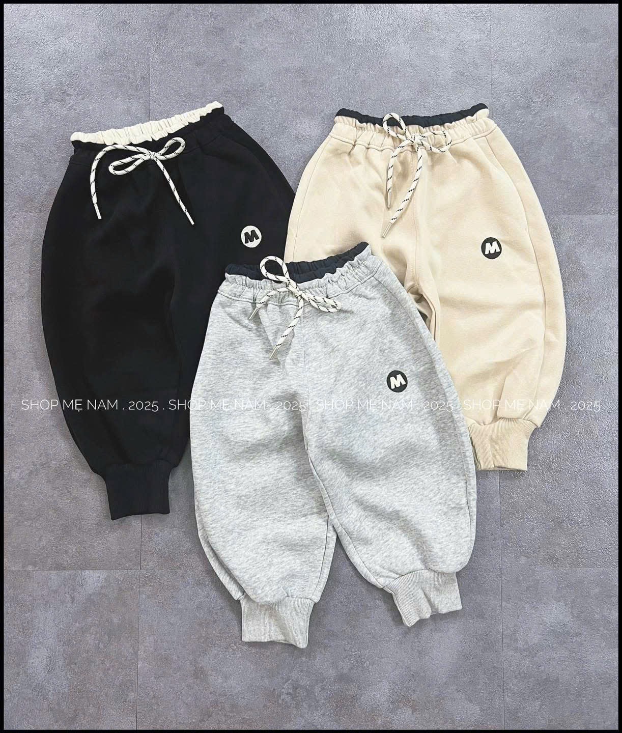 CB296- Combo 3 quần ni hai da M phối cạp chun bản to