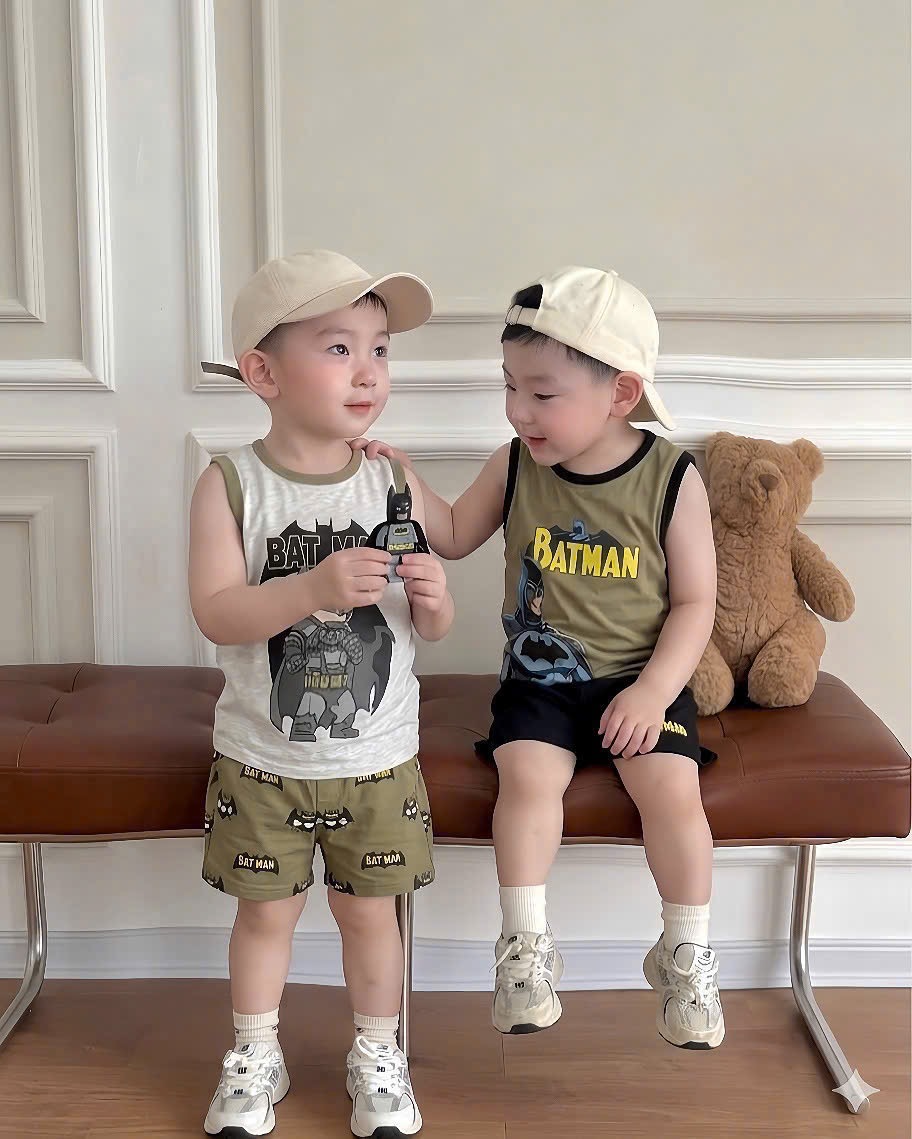 BT951- Combo 2 bộ balo màu Rêu viền Spider-batman