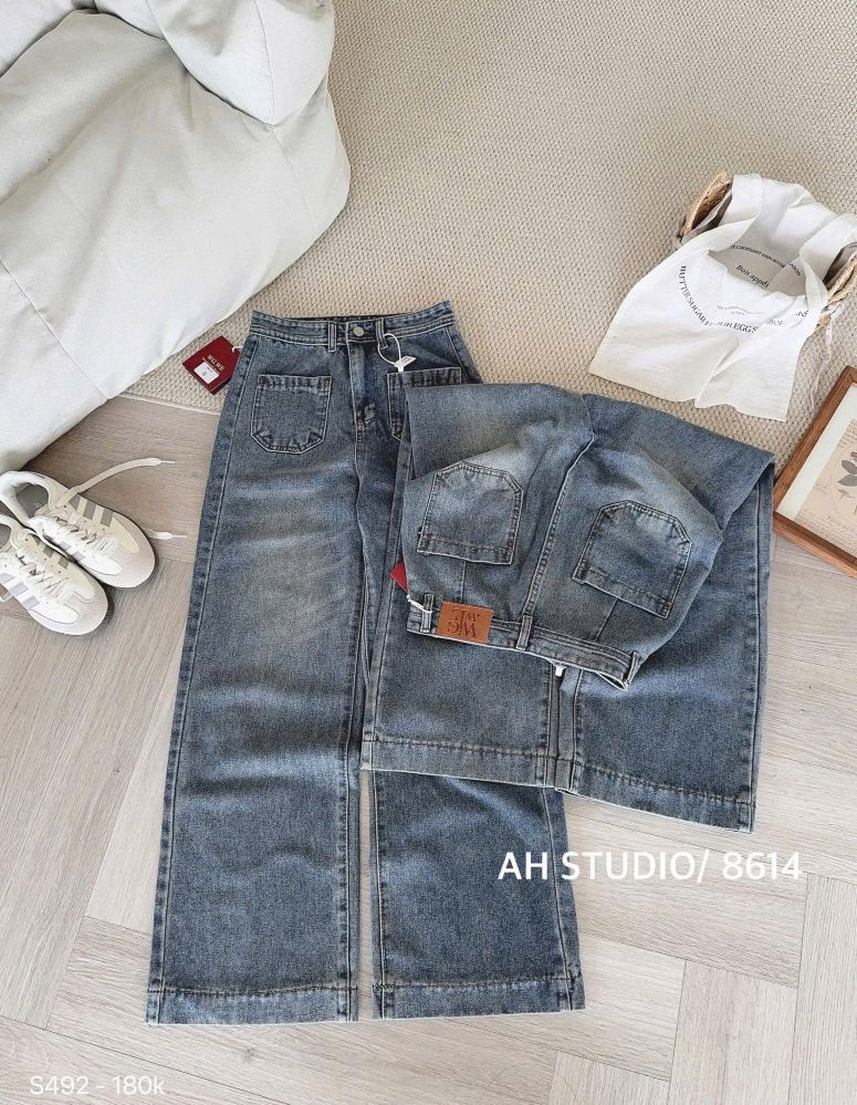 QUAN113-Quần jean suông xanh nhạt Wg đủ size