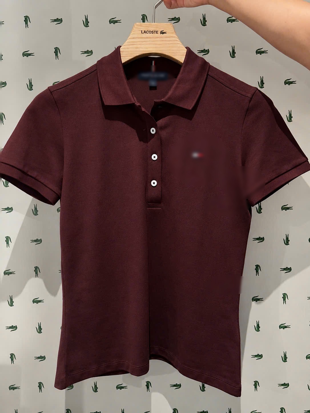 A635-Áo polo  đỏ mận thêu ngực hàng nhà máy đủ tem