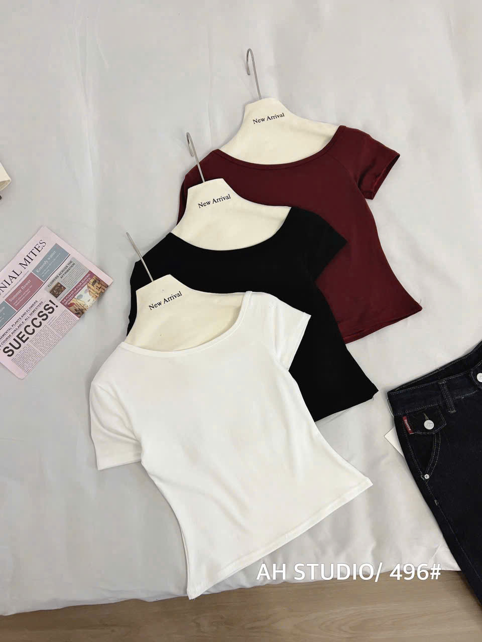 SET480-Set 3 áo zip lệch vai 3 màu trắng,đỏ đen có size