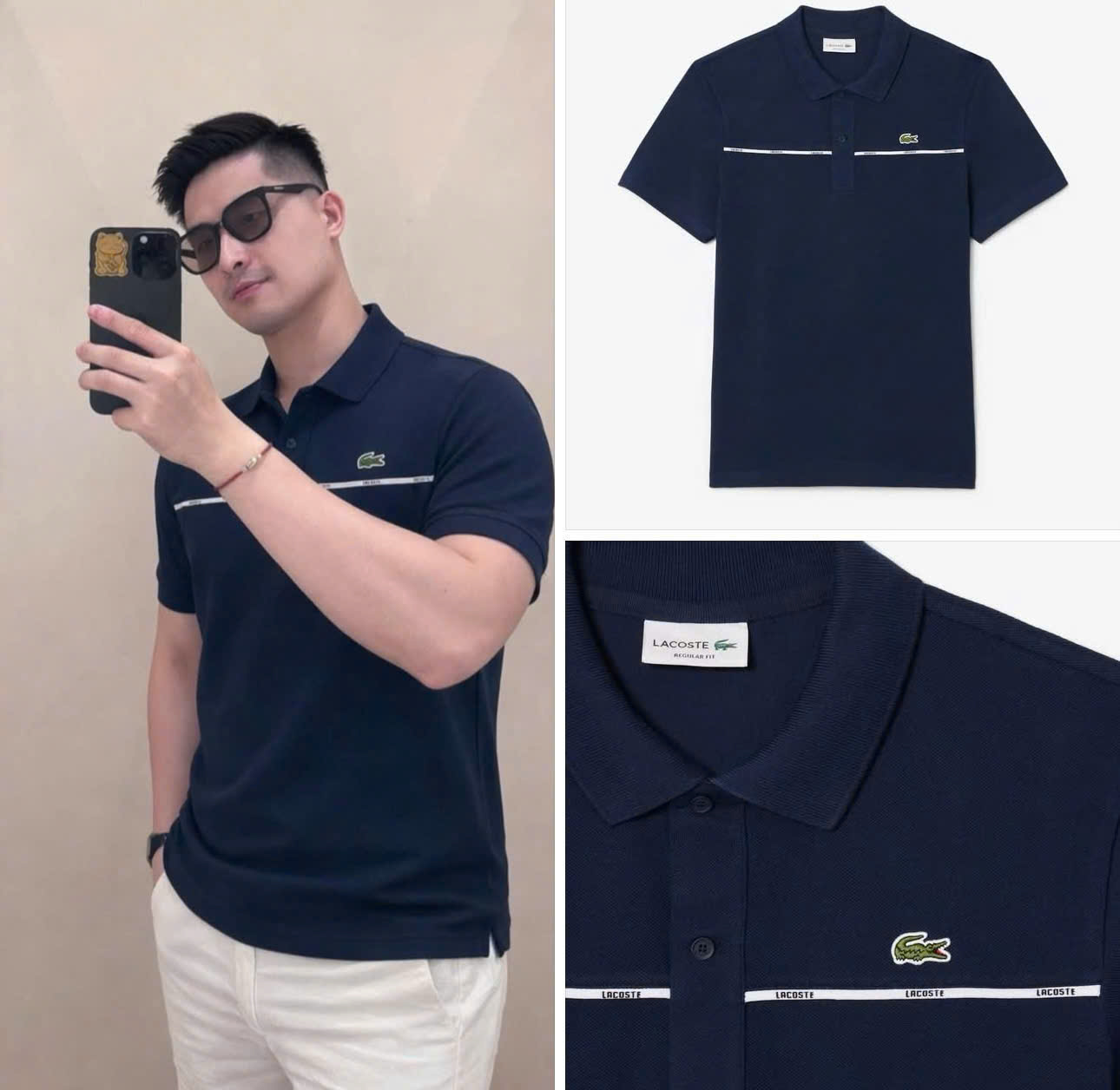 A601- Áo polo  nam màu xanh than thêu ngực hàng nhàmáy đủ tem