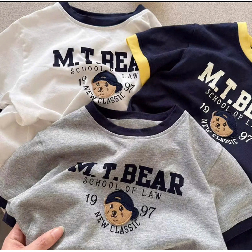 Cb429- Combo 3 áo thun cộc tay gấu BEAR cho bé 9-25kg