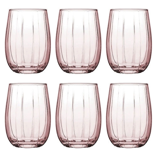 Ly thủy tinh Linka - 420405 - 380ml - Hồng (Hộp 6 cái)