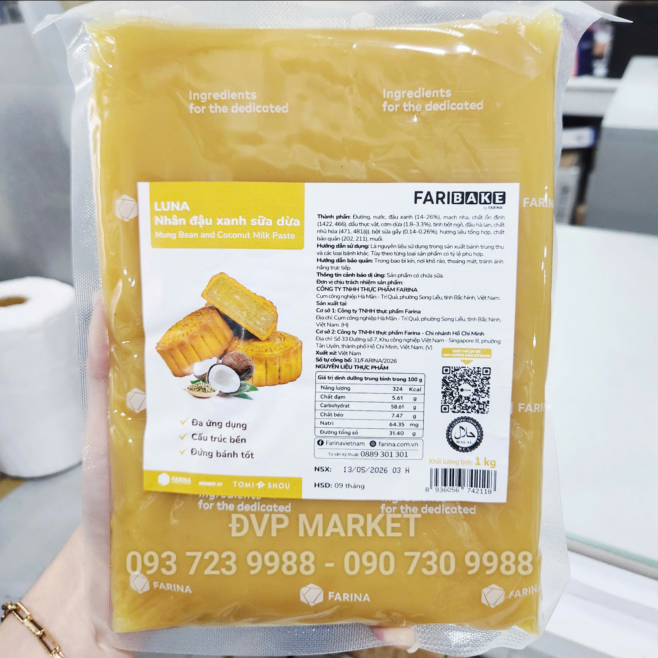 Luna - Nhân đậu xanh sữa dừa 1kg