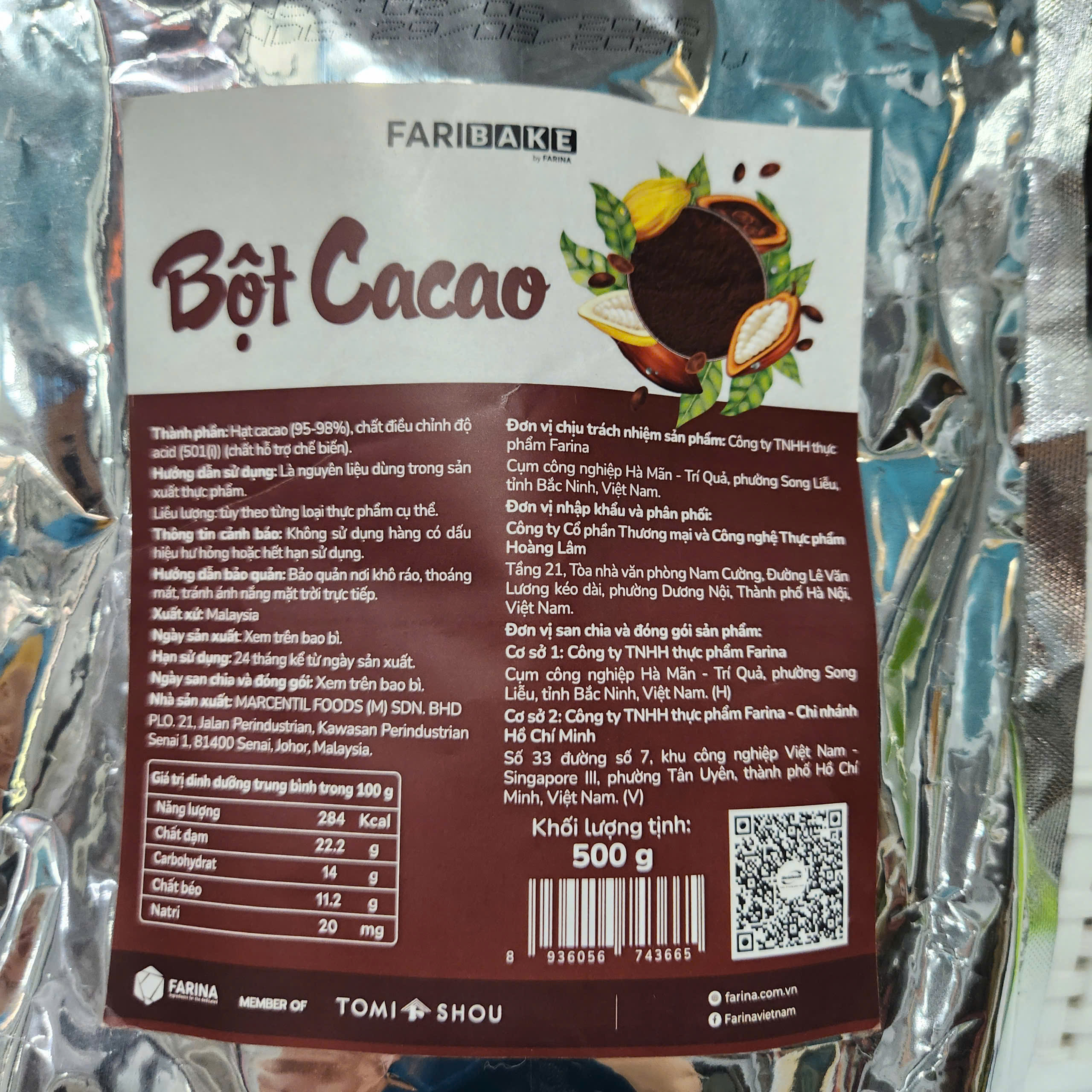 Faribake (HolaMart) - Bột cacao (500g)