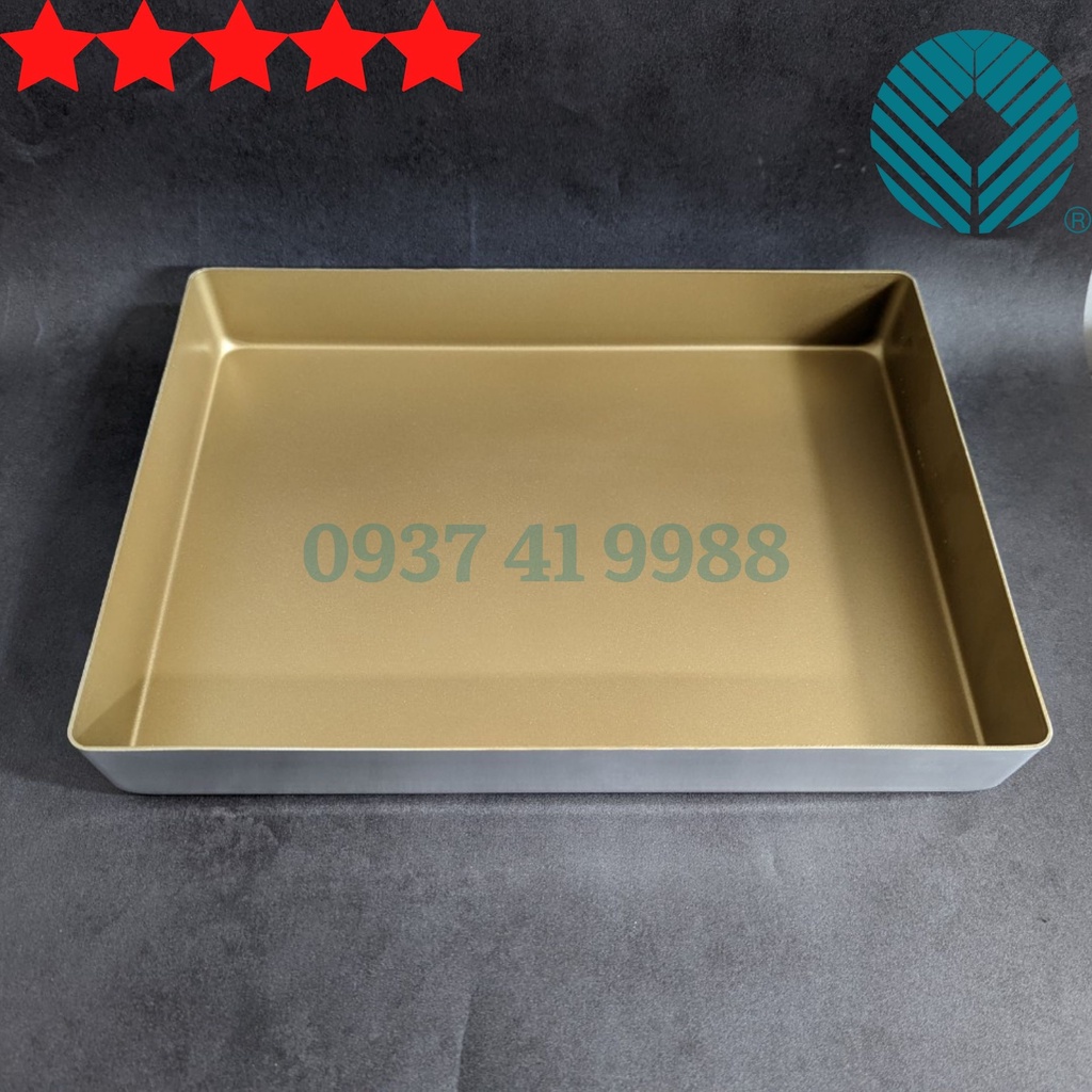Sanneng UN10018 - Khuôn làm bánh hình chữ nhật thành cao UNOPAN 350x250x50mm