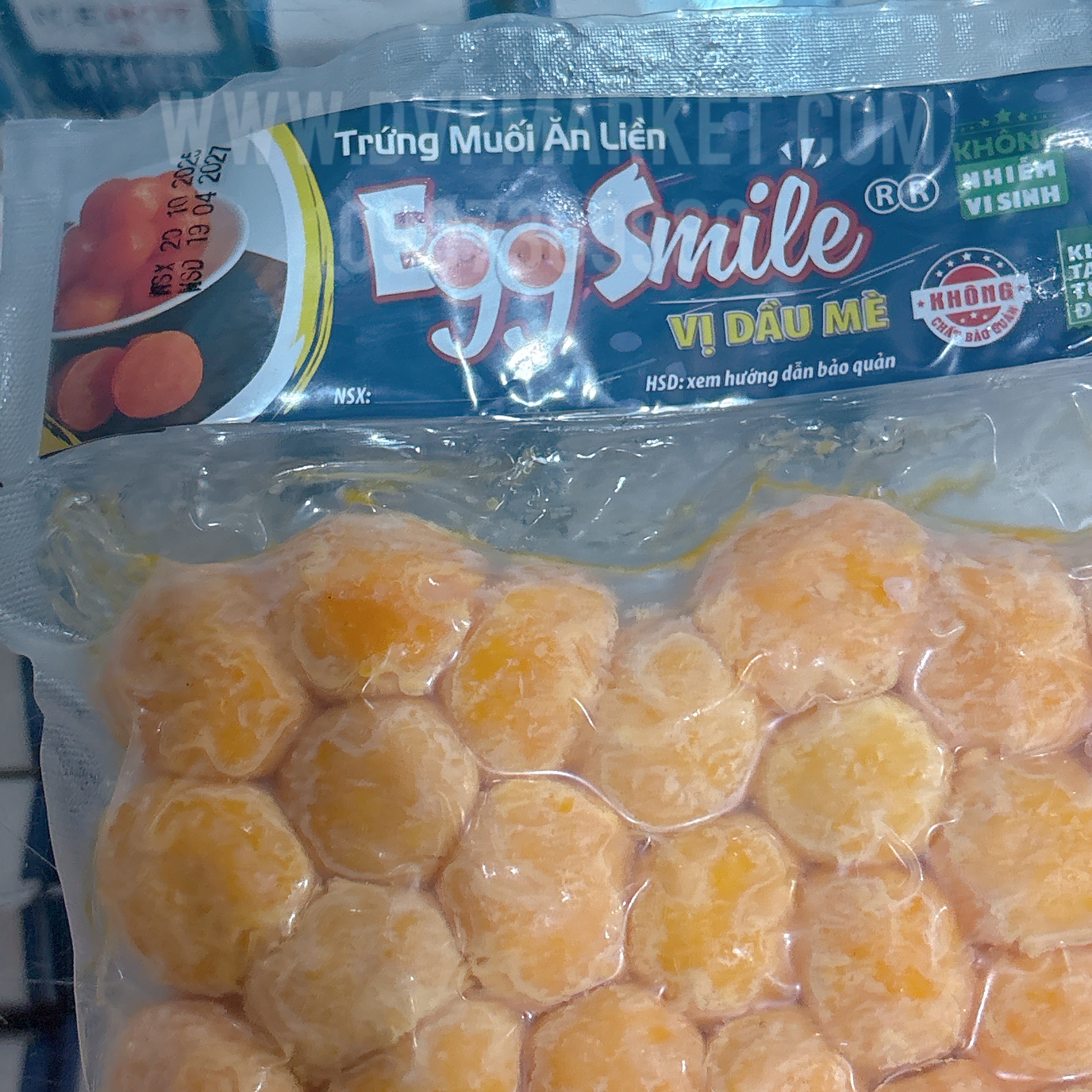 Egg Smile - Trứng muối chín vị dầu mè 12g (Vĩ 50 trứng)