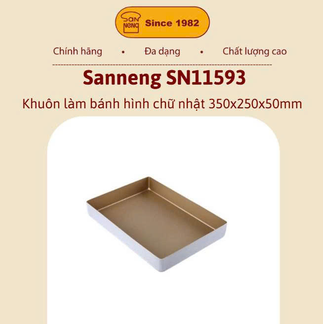 Sanneng SN11593 - Khuôn làm bánh hình chữ nhật 350x250x50mm
