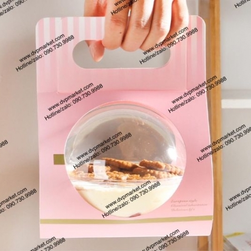 Hộp giấy nhựa tròn mousse - HT171 - 390ml (set 10c)