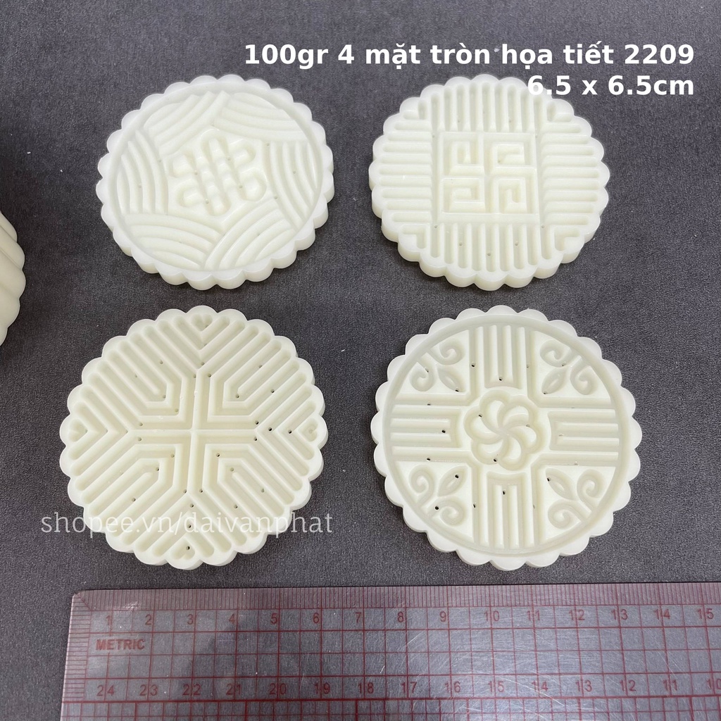 Khuôn nhấn TT lò xo loại dày 100g 4 mặt tròn họa tiết 2209