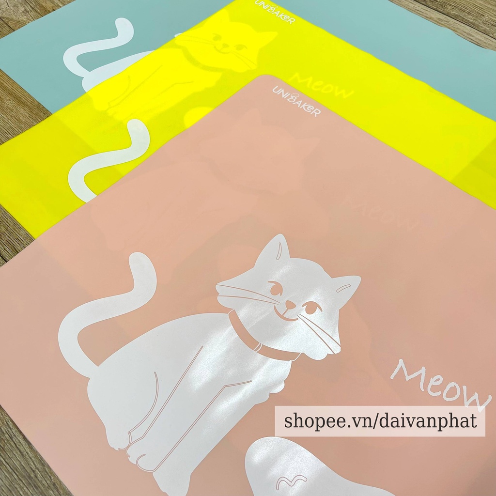 Unibaker - Thảm nhào bột silicon MB022 (40x50cm vàng-xanh-hồng)