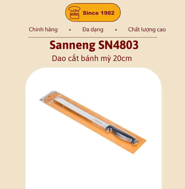 Sanneng SN4803 - Dao cắt bánh mỳ 20cm