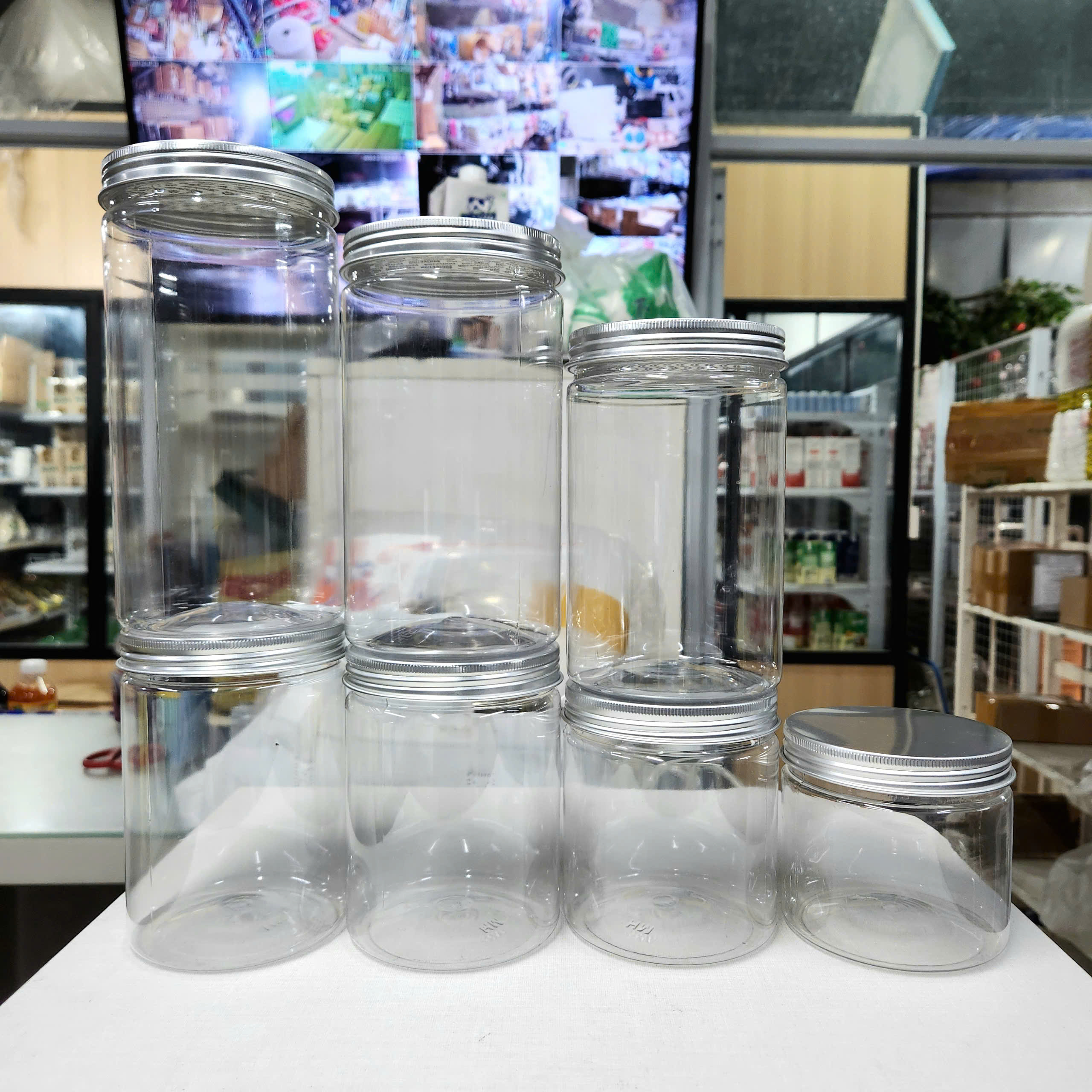 Hũ nhựa nắp thiếc - Bạc - 1000ml - 90x164mm 41g HM (78c/thùng)