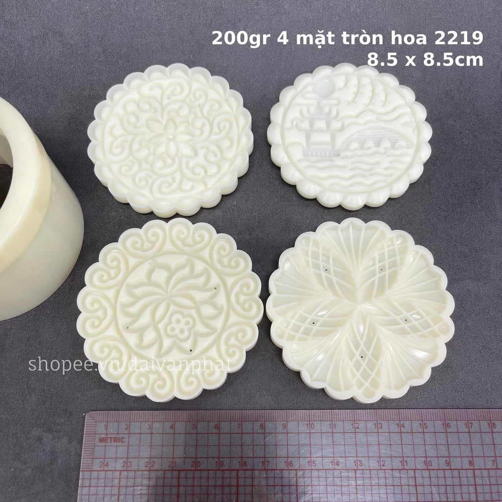 Khuôn nhấn TT lò xo loại dày 100g 4 mặt tròn họa tiết 2209