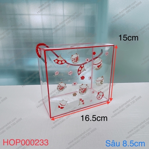 Hộp trong size 16.5x8.5x15 - Mèo đỏ