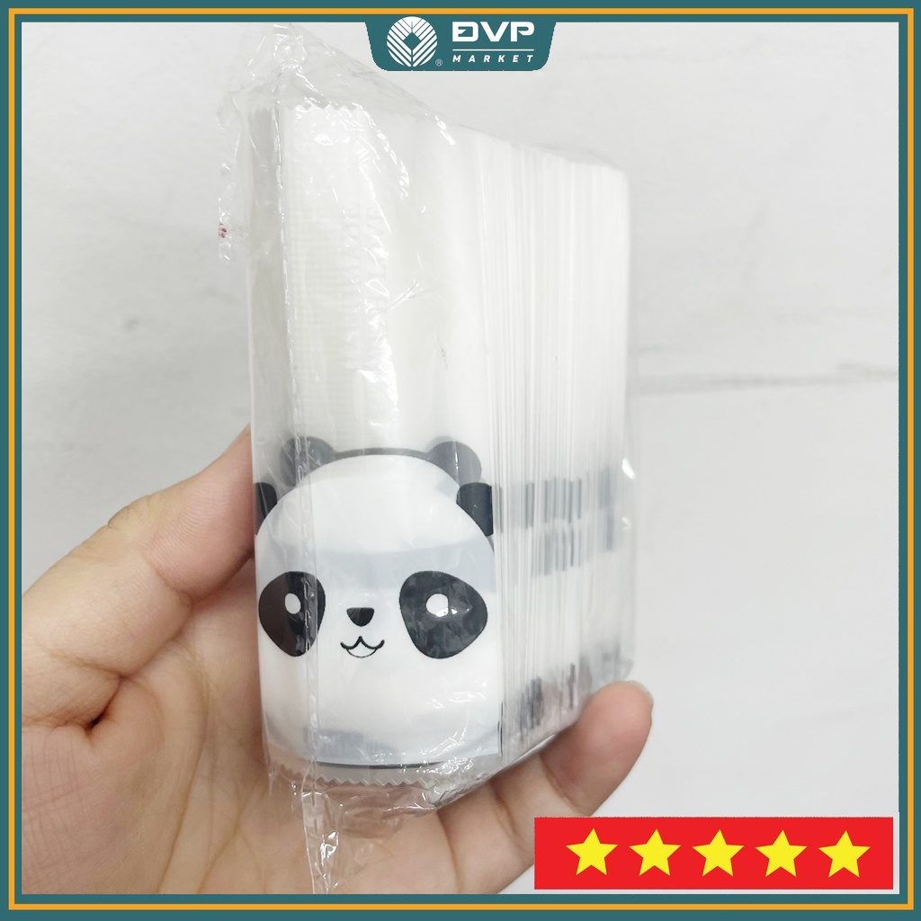 Túi hàn kẹo nougat 4x9cm gấu trúc (Xấp 100)