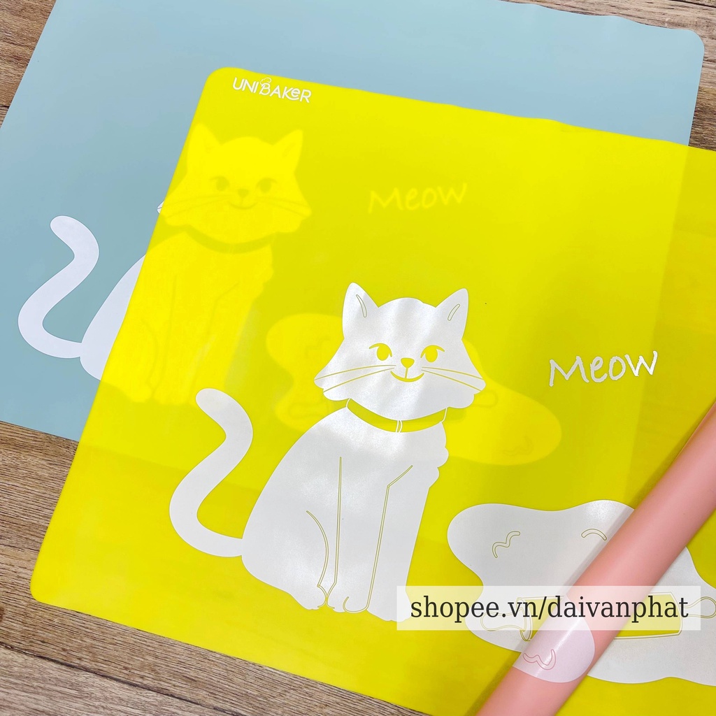 Unibaker - Thảm nhào bột silicon MB022 (40x50cm vàng-xanh-hồng)