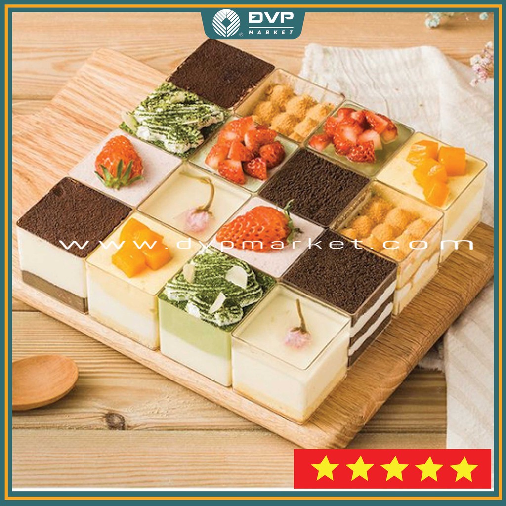Ly nhựa mousse vuông CG 5.5x5.5 BN6055 (10c kèm nắp)
