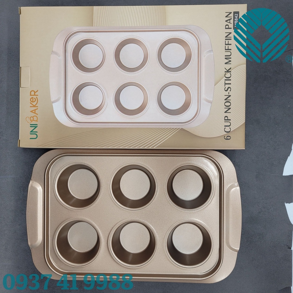 Unibaker - Khuôn nướng 6 bánh cupcake - MB842