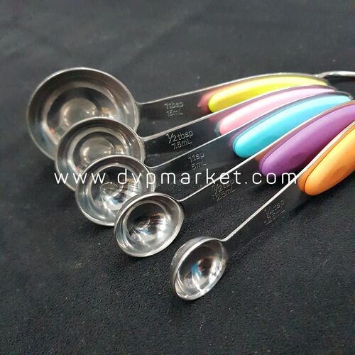 Bộ muỗng đong định lượng - Inox - Sắc màu (Bộ 5 cái)