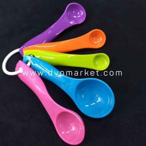 Bộ muỗng đong định lượng - Nhựa - Sắc màu NK (Bộ 5 cái)